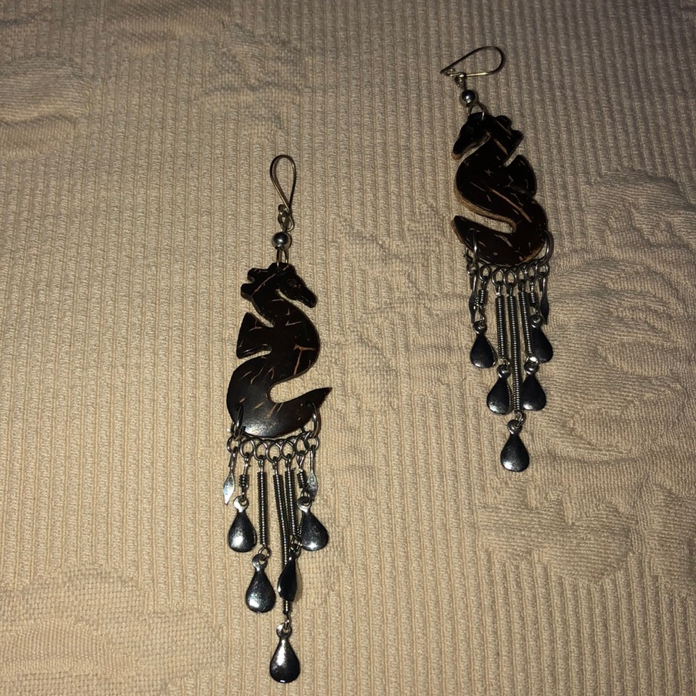 SeaHorse wooden Earrings